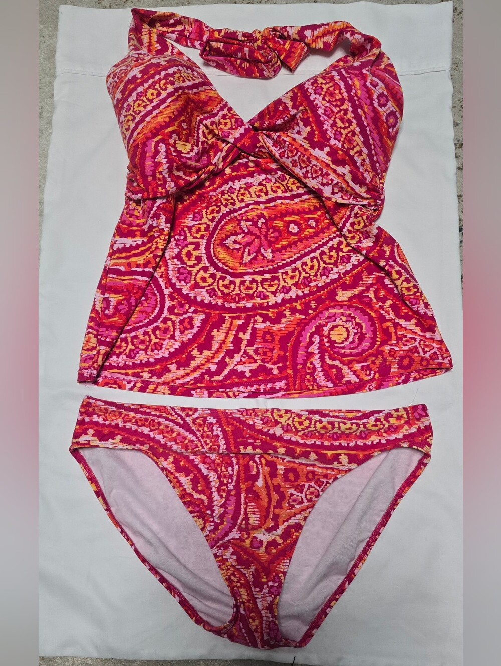 Lauren Ralph Lauren Fiesta Paisley Halter Tankini Swimsuit